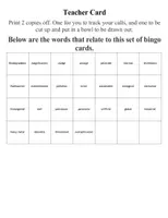 Vorschau - Spiele - Human Impact Bingo - Great for Review and Cover Lessons - Seite 1