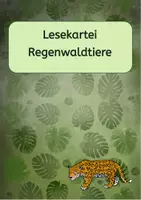 Vorschau - Aufgabenkarten - Lesekartei Regenwaldtiere - Deckblatt