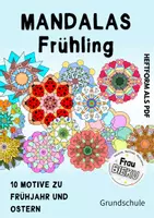 Vorschau - Mal- und Bastelvorlagen - 13 Mandalas Frühling + Ostern Jahreszeiten Kunst - Deckblatt