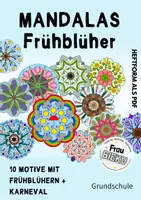 Vorschau - Mal- und Bastelvorlagen - 10 Mandalas Frühblüher + Fasching Karneval - Deckblatt