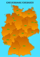Vorschau - Präsentationen/Tafelbilder - Eneuerbare Energien je Bundesland Deutschlandkarte - Deckblatt