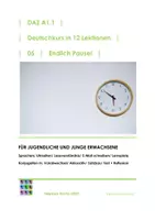 Vorschau - Unterrichtsreihen - Daz-Kurs A1.1-05 Endlich Pause!/ Verben m. Vokalwechsel/ Uhrzeiten - Deckblatt