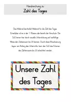 Vorschau - Poster - Zahl des Tages - Orientierung im Zahlenraum bis 20 - Seite 1