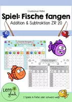 Vorschau - Arbeitsblätter - Spiel: Fische fangen (Addition und Subraktion ZR 20) - Deckblatt