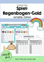 Vorschau - Arbeitsblätter - Spiel: Regenbogen-Gold - verliebte Zahlen - Deckblatt