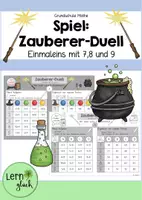 Vorschau - Arbeitsblätter - Spiel: Zauberer-Duell (Einmaleins mit 7,8 und 9) - Deckblatt