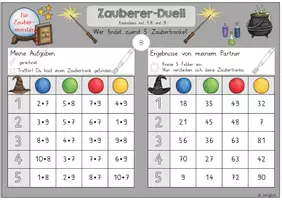 Vorschau - Arbeitsblätter - Spiel: Zauberer-Duell (Einmaleins mit 7,8 und 9) - Seite 2