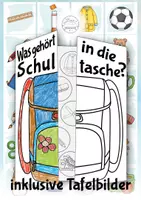 Vorschau - Arbeitsblätter - Was gehört in die Schultasche? | inklusive Tafelbildchen - Deckblatt