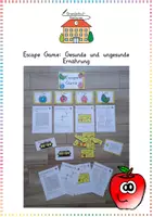 Vorschau - Arbeitsblätter - Gesunde Ernährung: Escape Game / Escape Room & Suchsel - Sachunterricht - Kl. 2/3 - Deckblatt