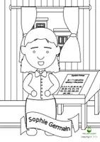 Vorschau - Mal- und Bastelvorlagen - 20 Sophie Germain Ausmalvorlag - Wissenschaftler*innen im Laufe der Jahrhunderte - Deckblatt