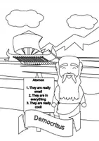 Vorschau - Mal- und Bastelvorlagen - 22 Democritus Ausmalvorlag - Wissenschaftler*innen im Laufe der Jahrhunderte - Deckblatt
