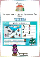 Vorschau - Bildkarten - It's winter time - Bild als Sprechanlass (mit Hilfen) - Deckblatt