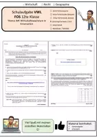Vorschau - Klassenarbeiten - Schulaufgabe 3 - FOS - Oberstufe 12 - VWL - Deckblatt