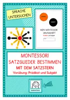 Vorschau - Stundenentwürfe - Satzglieder bestimmen nach Montessori mit dem Satzstern. Subjekt und Prädikat - Deckblatt
