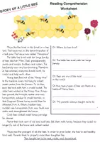 Vista previa - Hojas de trabajo - Grade 2 Reading Comprehension Worksheet - Bees /Hoja de trabajo de comprensión lectora - Abejas - Portada