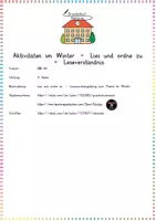 Vorschau - Bildkarten - Aktivitäten im Winter - Lies und ordne zu - Leseverständnis - Seite 1