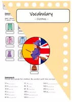 Vorschau - Arbeitsblätter - Clothes - Vocabulary - Worksheet (bunt(sw) - Deckblatt