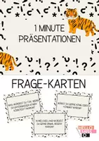 Vorschau - Text - Fragekarten Deutsch für Diskussionen und 1 Minute Präsentationen - Deckblatt