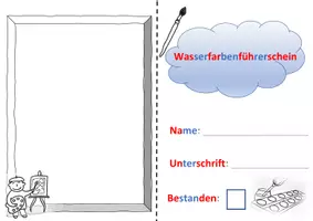 Vorschau - Arbeitsblätter - Wasserfarbenführerschein Klasse 1 - Deckblatt