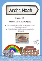 Vorschau - Arbeitsblätter - Arche Noah - Kl.1/2 - Wir gestalten unsere eigene Arche Noah! - Deckblatt