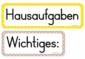Vorschau - Poster - Hausaufgabentafel - Fächerschilder (Ergänzung: Wichtiges) - Seite 2