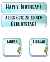 Vorschau - Mal- und Bastelvorlagen - Geburtstagskalender Variante 3 - Deckblatt