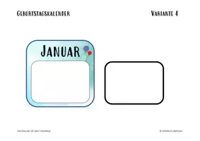 Vorschau - Mal- und Bastelvorlagen - Geburtstagskalender Variante 4 - Seite 2
