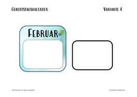 Vorschau - Mal- und Bastelvorlagen - Geburtstagskalender Variante 4 - Seite 3