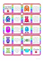 Vorschau - Spiele - Lese-Domino - Monster - differenziert - Seite 1
