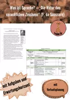Vorschau - Stundenentwürfe - Was ist Sprache? - ,,Die Natur des sprachlichen Zeichens" von Ferdinand de Saussure (mit Verlaufsplanung und EWH; Abiturschwerpunkt 2024) - Deckblatt