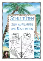 Vorschau - Anderer Materialtyp - Schulstart: Schultüten zum Aufklappen und Beschreiben (auch in Word nach eigenen Wünschen bearbeitbar, da PNG-Dateien auch mitangehängt sind) - Deckblatt