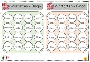 Vorschau - Arbeitsblätter - Wortarten Bingo / Wortarten bestimmen / Deutsch / Freiarbeit - Seite 3