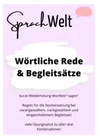 Vorschau - Arbeitsblätter - BUNDLE: Wörtliche Rede - Regeln zur Zeichensetzung & Kurztest - Seite 1