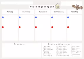 Vorschau - Anderer Materialtyp - Hausaufgabenplan - Fledermausklasse - Seite 3