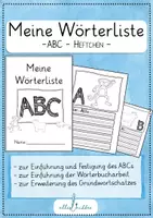 Vorschau - Arbeitsblätter - Meine Wörterliste - Sortieren und Einordnen nach dem ABC - Deckblatt