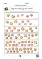 Vorschau - Arbeitsblätter - Geldbeträge bestimmen und zeichnen (6 AB mit Lernvideolink) - Seite 2