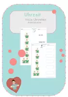 Vorschau - Arbeitsblätter - Zeit - volle Uhrzeiten - Schriftwörter und Gebärdensprache - Inkorporation - Deckblatt