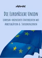 Vorschau - Arbeitsblätter - Arbeitsheft: Europäische Union - Stationenlernen entsprechend des Lehrplans - Deckblatt