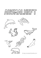 Vorschau - Arbeitsblätter - Ausmalheft Wassertiere, Waldtiere - Deckblatt