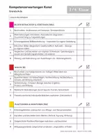 Vorschau - Lehrpläne/Lehrermaterial - Checkliste Kompetenzen für Kunst / Grundschule / NRW - Deckblatt