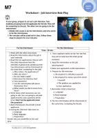 Vorschau - Arbeitsblätter - Role-play job interview - Conversation - Deckblatt