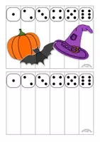 Vorschau - Arbeitsblätter - Puzzle, Würfelspiel & Schneideübung „HALLOWEEN“ (Zahlen bis 6 & Würfel) - Seite 2
