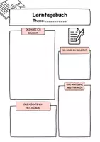 Vorschau - Arbeitsblätter - Eine Lerntagebuch Vorlage - Seite 1