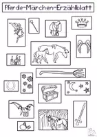 Vorschau - Arbeitsblätter - Erzählblatt Pferde & Märchen mit Ausmalbild - Seite 2