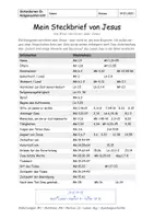 Vorschau - Arbeitsblätter - Steckbrief zu Jesus - Deckblatt
