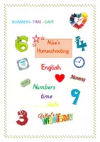 Vorschau - Arbeitsblätter - English: Numbers, time and date + solution - Deckblatt