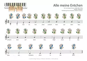 Vorschau - Audio-Dateien - Kinderlied für Keyboard, Klavier und Melodica mit Schlauch - Alle meine Entchen - Seite 1