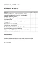 Vorschau - Klassenarbeiten - Bewertungsraster - Rezept - Vorgangsbeschreibung - Rückmeldebogen - Bastelanleitung - Deckblatt