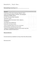 Vorschau - Klassenarbeiten - Bewertungsraster - Rezept - Vorgangsbeschreibung - Rückmeldebogen - Bastelanleitung - Seite 1