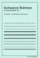 Vorschau - selbst erstellte Cliparts/Grafiken - Schwarze Rahmen (Muster) für Arbeitsblätter - Deckblatt